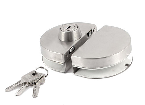 Robustline Locks & Cylinders Lockset Frame Less Glass Door Lock (round) One Side Key L03 Stainless Steel/Glass Security Lock Hardware